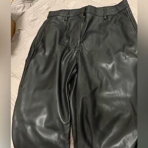 Black Faux Leather Pants